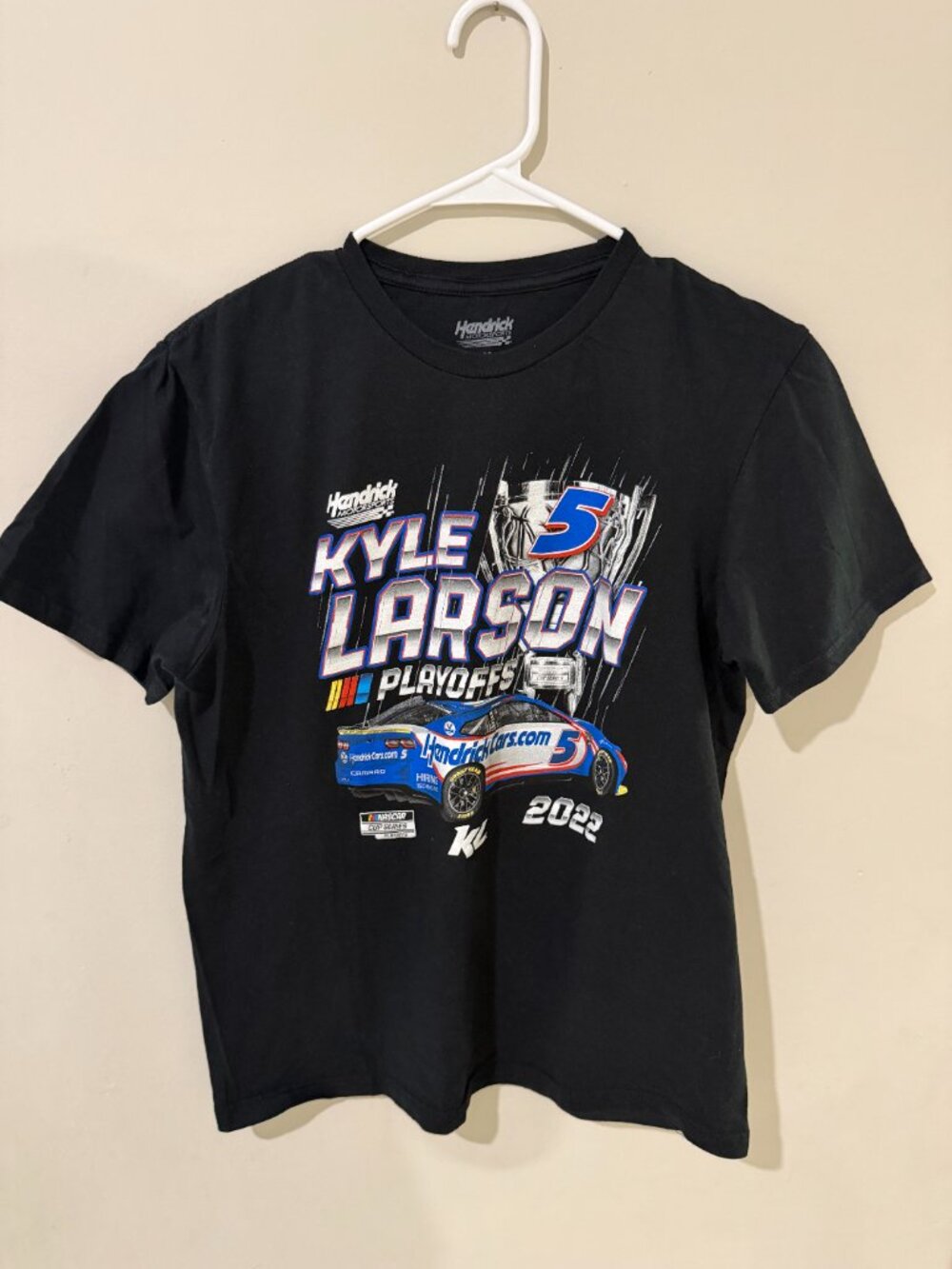 Kyle Larson #5 Hendrick Motorsports 2022 NASCAR Playoffs T-Shirt Black Adult